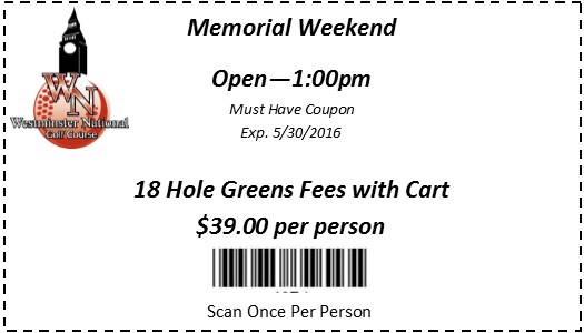 Memorial Weekend Morning Coupon