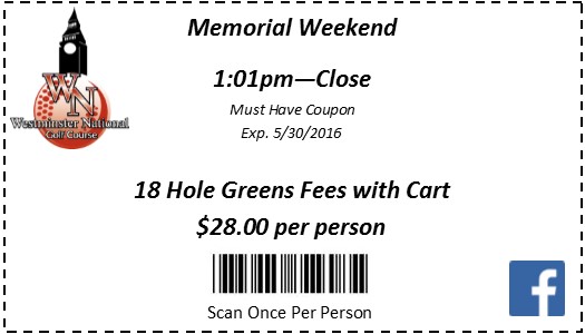 Memorial Weekend Afternoon Coupon Facebook